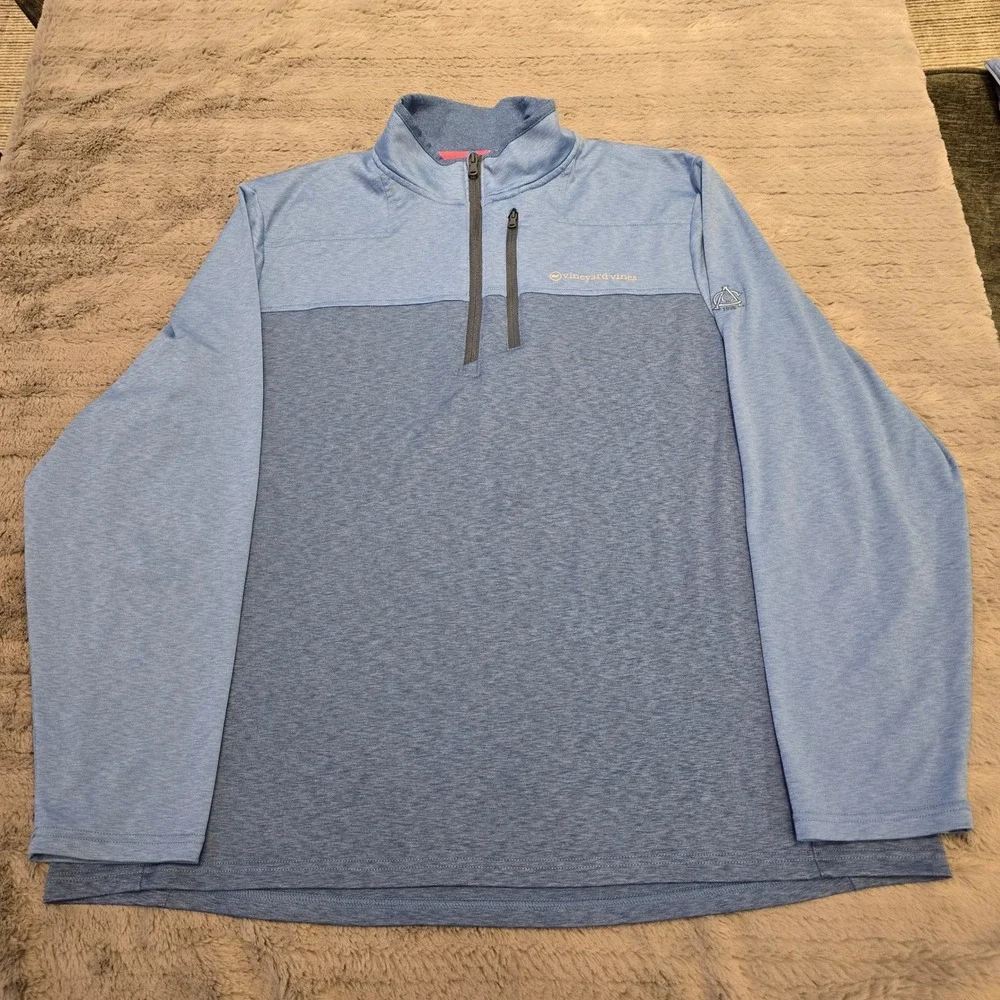 Vineyard Vines OTG On-The-Go Shep Shirt Mens XXL Blue Ardsley‎ Country Club Zip